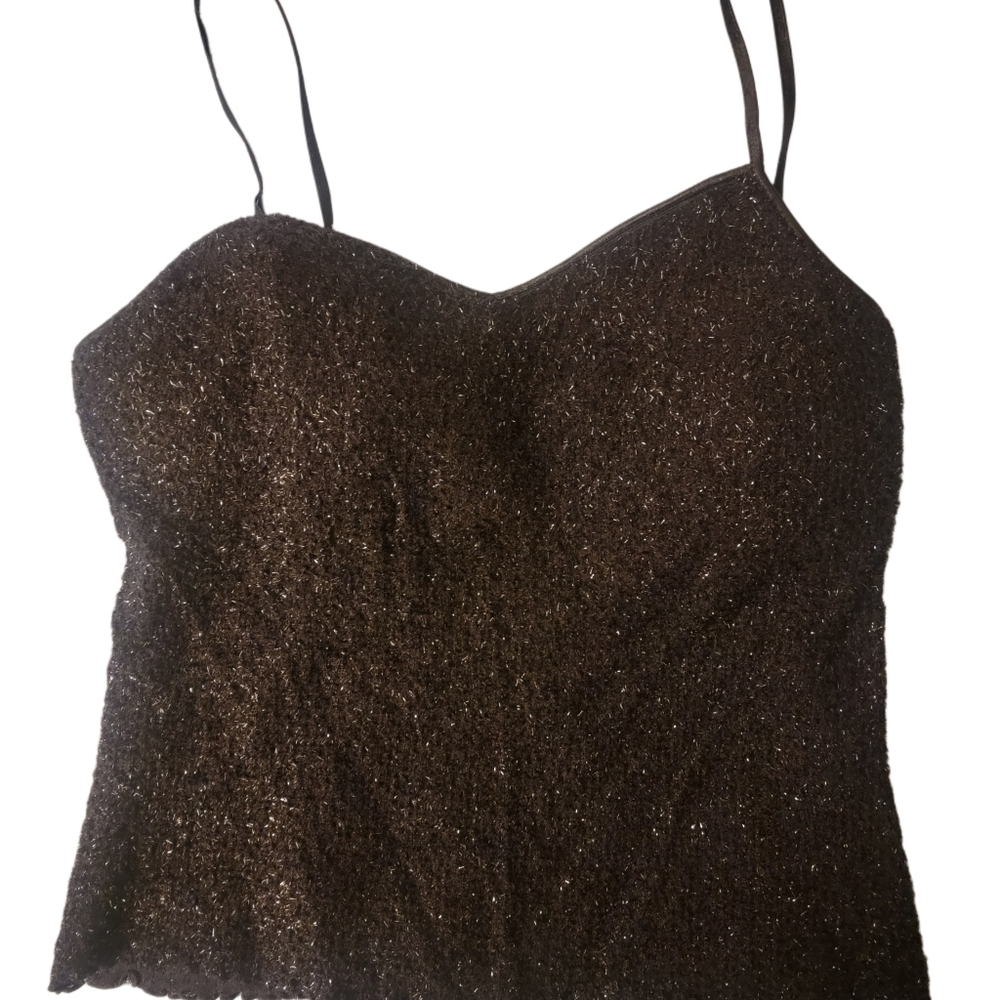Elegant Black Glittery Women's Tank Top